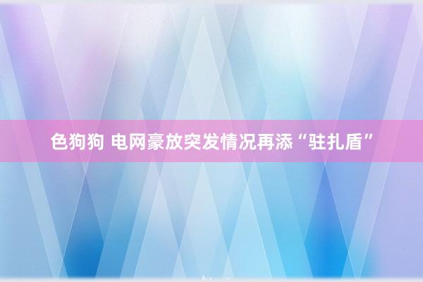 色狗狗 电网豪放突发情况再添“驻扎盾”