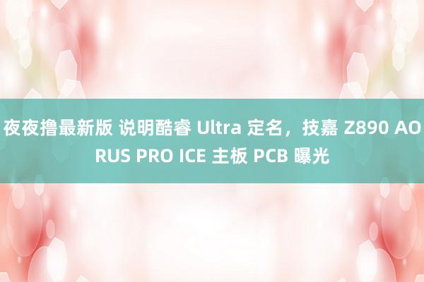 夜夜撸最新版 说明酷睿 Ultra 定名，技嘉 Z890 AORUS PRO ICE 主板 PCB 曝光