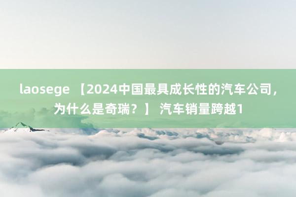 laosege 【2024中国最具成长性的汽车公司，为什么是奇瑞？】 汽车销量跨越1