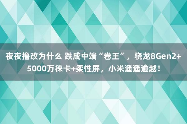 夜夜撸改为什么 跌成中端“卷王”，骁龙8Gen2+5000万徕卡+柔性屏，小米遥遥逾越！