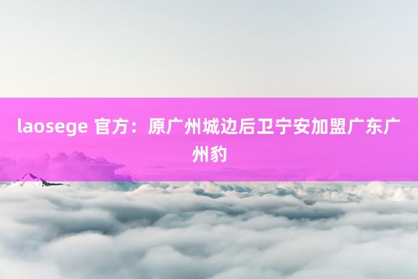 laosege 官方：原广州城边后卫宁安加盟广东广州豹