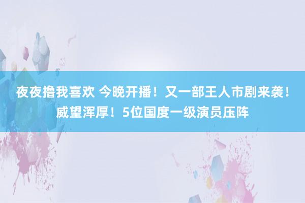 夜夜撸我喜欢 今晚开播！又一部王人市剧来袭！威望浑厚！5位国度一级演员压阵