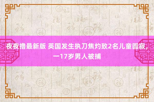 夜夜撸最新版 英国发生执刀焦灼致2名儿童圆寂，一17岁男人被捕