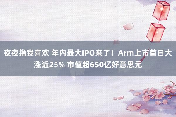 夜夜撸我喜欢 年内最大IPO来了！Arm上市首日大涨近25% 市值超650亿好意思元