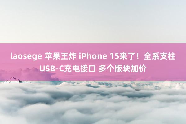 laosege 苹果王炸 iPhone 15来了！全系支柱USB-C充电接口 多个版块加价