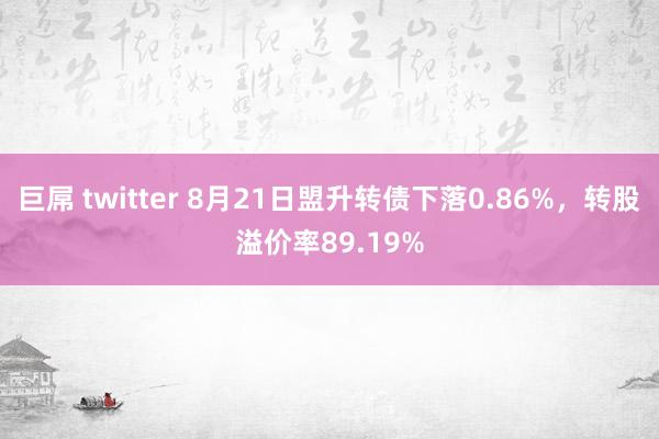 巨屌 twitter 8月21日盟升转债下落0.86%，转股溢价率89.19%