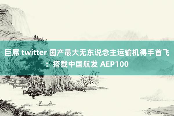 巨屌 twitter 国产最大无东说念主运输机得手首飞：搭载中国航发 AEP100