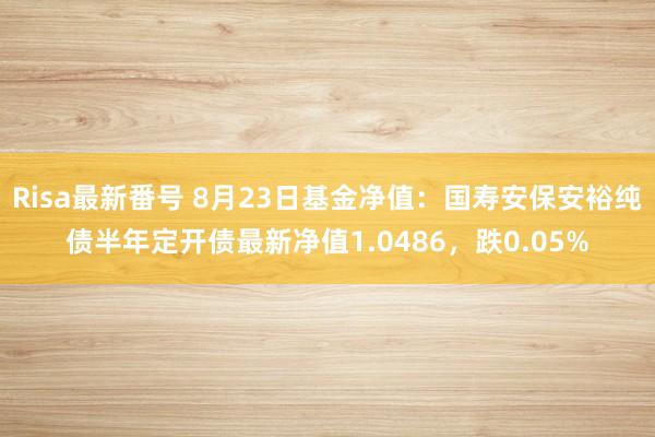 Risa最新番号 8月23日基金净值：国寿安保安裕纯债半年定开债最新净值1.0486，跌0.05%