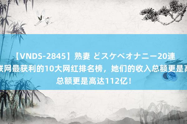 【VNDS-2845】熟妻 どスケベオナニー20連発！！ 互联网最获利的10大网红排名榜，她们的收入总额更是高达112亿！