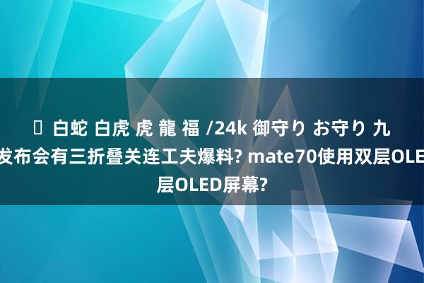 ✨白蛇 白虎 虎 龍 福 /24k 御守り お守り 九月海想发布会有三折叠关连工夫爆料? mate70使用双层OLED屏幕?