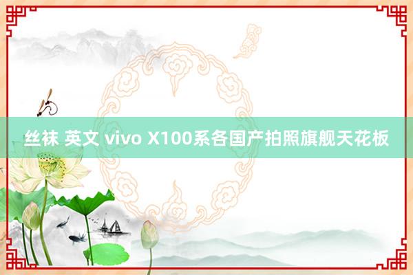 丝袜 英文 vivo X100系各国产拍照旗舰天花板