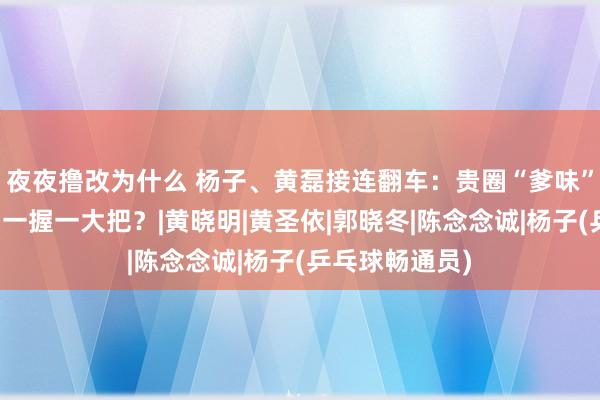 夜夜撸改为什么 杨子、黄磊接连翻车：贵圈“爹味”十足的男星，一握一大把？|黄晓明|黄圣依|郭晓冬|陈念念诚|杨子(乒乓球畅通员)