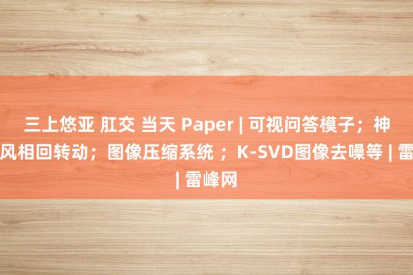 三上悠亚 肛交 当天 Paper | 可视问答模子；神经作风相回转动；图像压缩系统 ；K-SVD图像去噪等 | 雷峰网